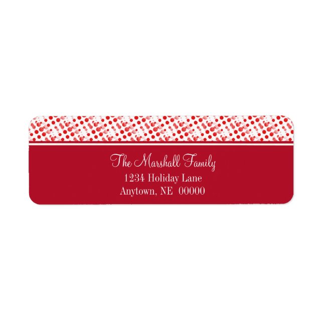 Holiday Effervescence Return Address Labels, Red (Front)