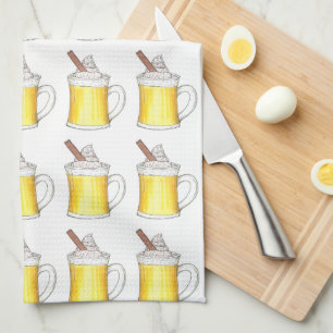 Holiday Egg Nog Eggnog Winter Christmas Drinks Tea Towel