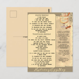HOLIDAY EGGNOG RECIPES   Postcard