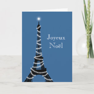 Holiday Eiffel Tower Card blue