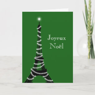Holiday Eiffel Tower Card green
