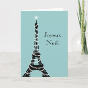 Holiday Eiffel Tower Card turquoise