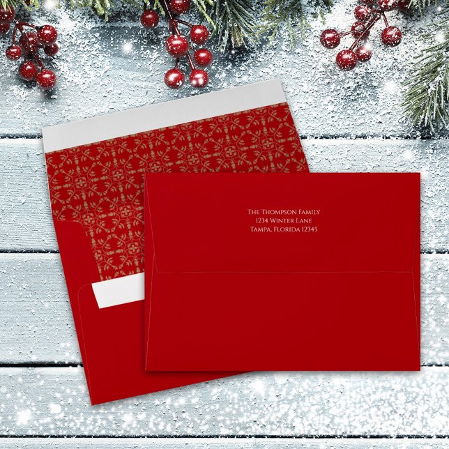 Holiday Elegant Green Snowflake Classic Elegant En Envelope (Creator Uploaded)