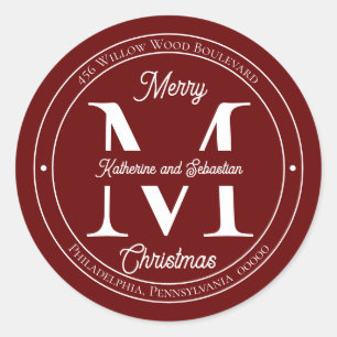 Holiday Elegant Monogram Return Address Seal