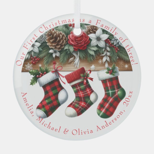 Holiday Elegant Soft Christmas Party Glass Tree Decoration (Front)