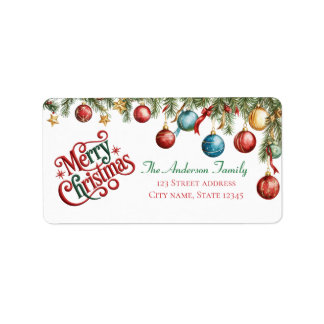 Holiday Elegant Soft Merry Christmas Party Label