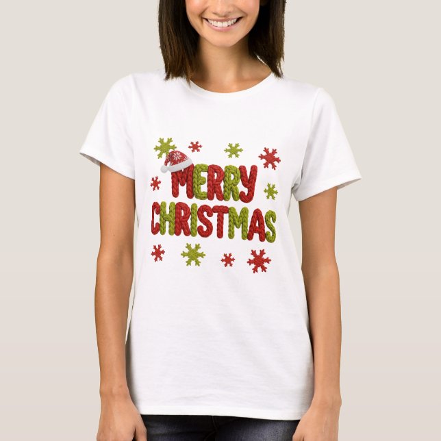 Holiday Elegant Soft Merry Christmas Party T-Shirt (Front)