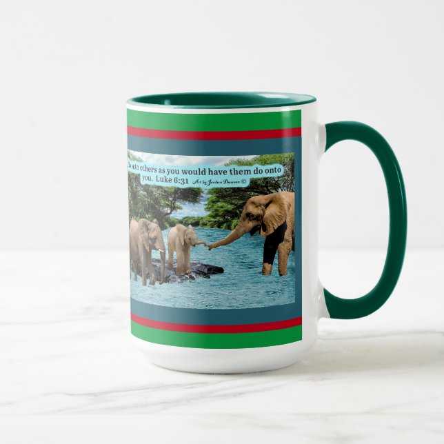 Holiday Elephant Scripture Luke 6:31 Mug (Right)