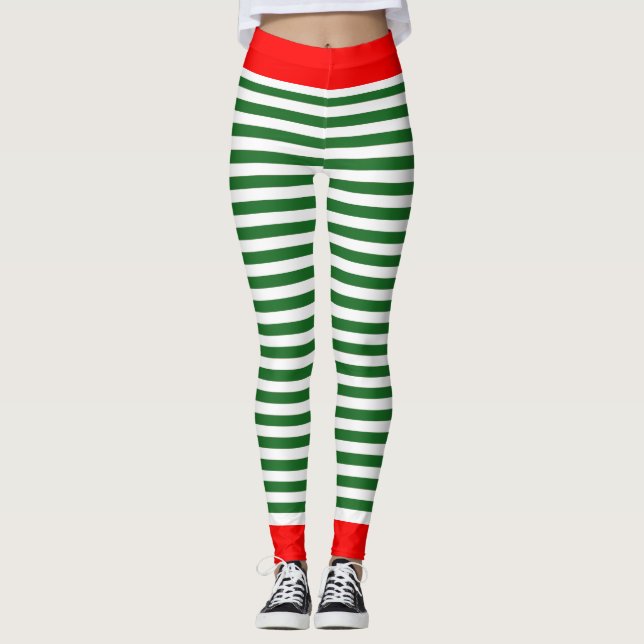 Holiday Elf Leggings - Christmas Elf Costume Pants (Front)