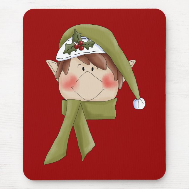Holiday Elf T-shirts and Gifts Mouse Mat (Front)