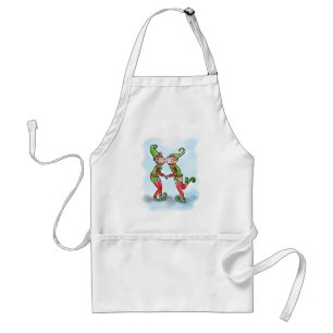 Holiday Elves Kissing Standard Apron