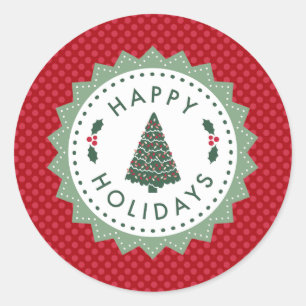 Holiday Envelope Seals or Gift Wrap Stickers