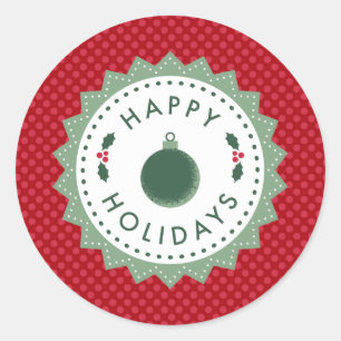 Holiday Envelope Seals or Gift Wrap Stickers