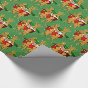 Holiday Escaping Gingerbread Cookies Cute Wrapping Paper