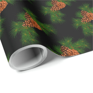 Holiday Evergreen pine cone pattern - Wrapping Paper