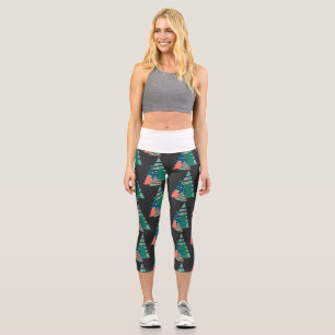 Holiday Evergreens Design Capri Leggings