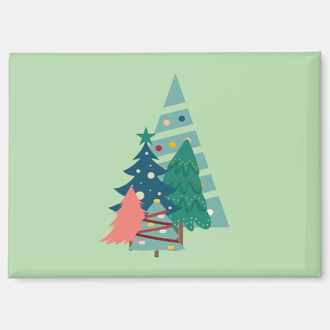Holiday Evergreens Design Magnet (Front)