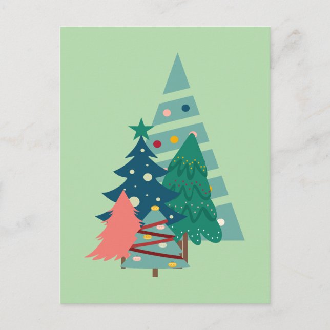 Holiday Evergreens Design Postcard (Front)