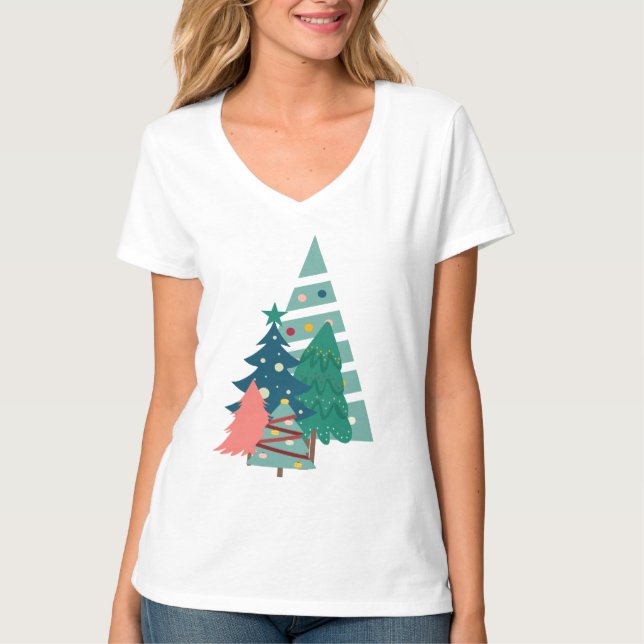 Holiday Evergreens Design T-Shirt (Front)
