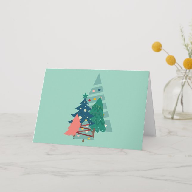 Holiday Evergreens Design Thank You Card (Front)