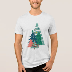 Holiday Evergreens Design Tri-Blend Shirt