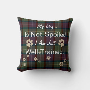 Holiday Fall Christmas Dog Custom Add Plaid Tartan Cushion