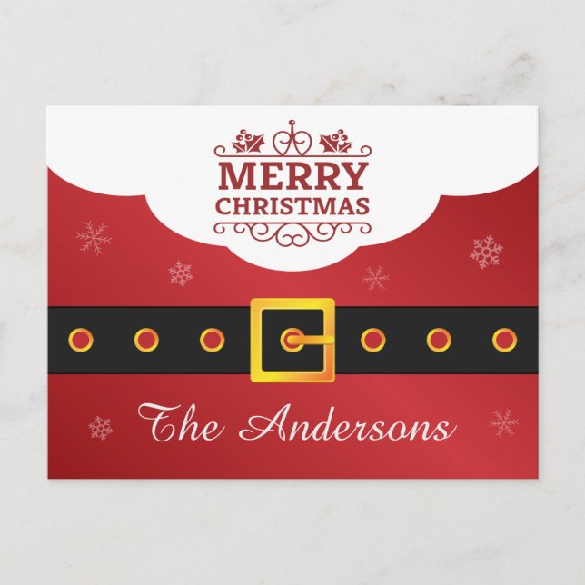 Holiday Family Greeting Santa Belt Merry Christmas (Front)