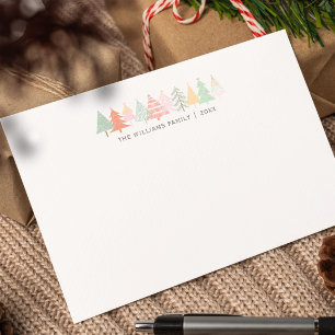HOLIDAY FAMILY NOTECARDS Cheerful Christmas Tree