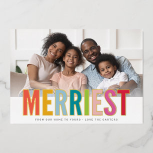 HOLIDAY FAMILY PHOTO merriest bold bright wide