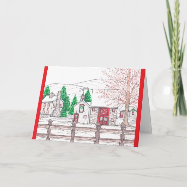Holiday Farm Christmas Card (Front)