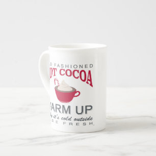 holiday farmhouse hot cocoa bone china mug