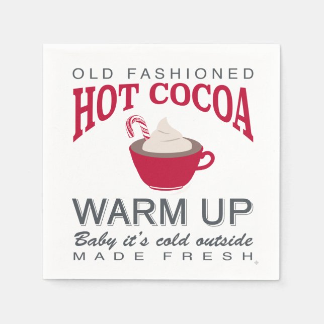 holiday farmhouse hot cocoa napkin (Front)