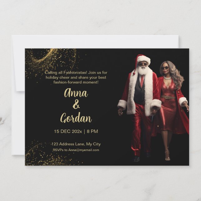 Holiday fashion fashionistas party invite (Front)