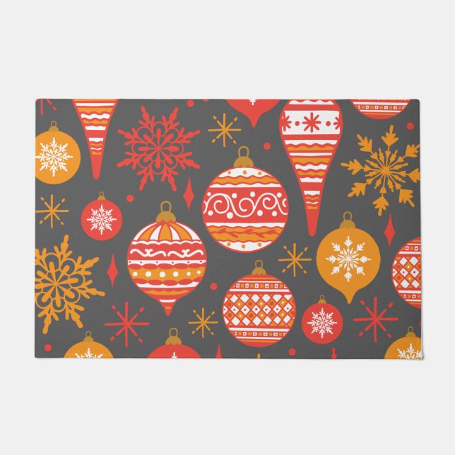 Holiday Faux Knit Pattern Christmas Personalised  Doormat (Front)