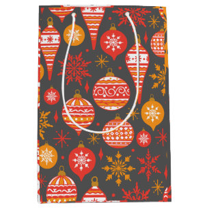 Holiday Faux Knit Pattern Christmas Personalized Medium Gift Bag
