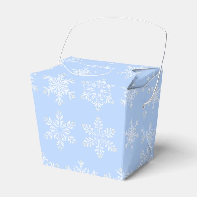Holiday Favour Treat Box-Snowflakes Favour Box (Front Side)