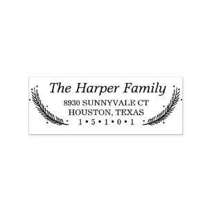 Holiday Feathers Return Address Stamp