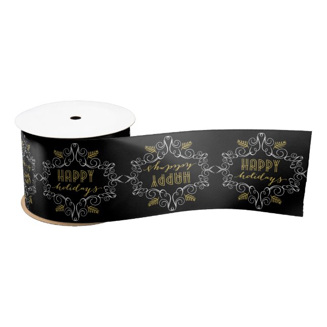 Holiday Festive Foliage Deco Gold Holiday Satin Ribbon (Spool)