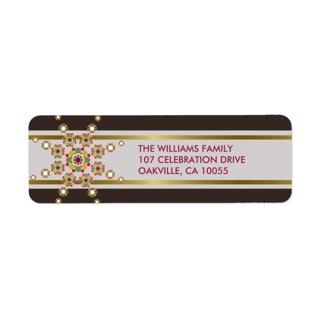 Holiday Festive Ornament Star Christmas Labels (Front)