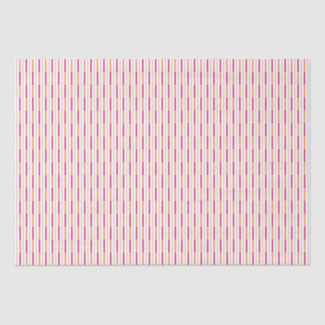 Holiday Festive Pink Candy Stripe Tissue Paper (Front)
