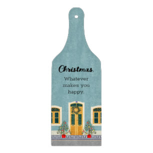 Holiday Festive Portuguese Christmas House Cutting Board