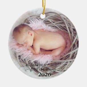 Holiday First Christmas Photo Ceramic Tree Decoration