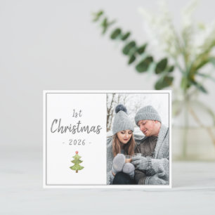 Holiday First Christmas Photo Script Seasonal  Postcard