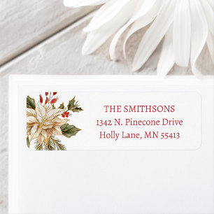 Holiday Floral Christmas Address