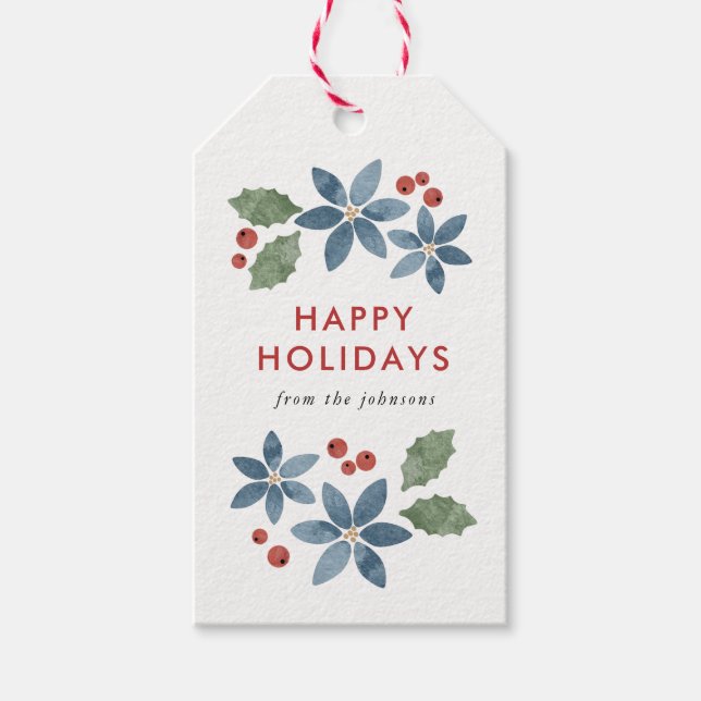 Holiday Floral Gift Tags (Front)