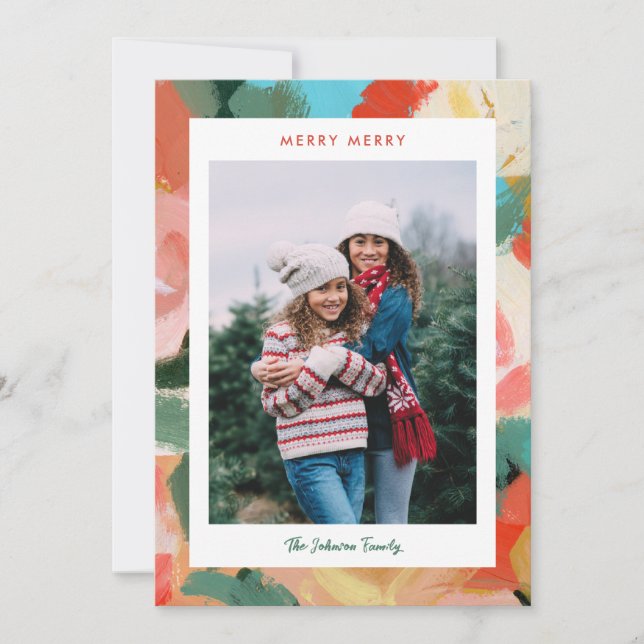 Holiday Floral Painted Border  (Front)