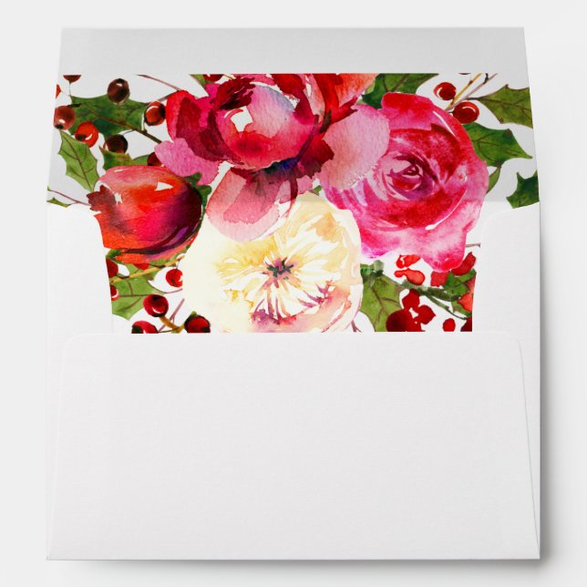 Holiday Floral Wedding | White Envelope (Back (Bottom))