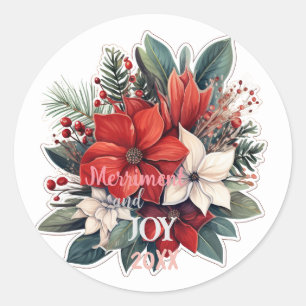 Holiday Floral Wishes Sticker