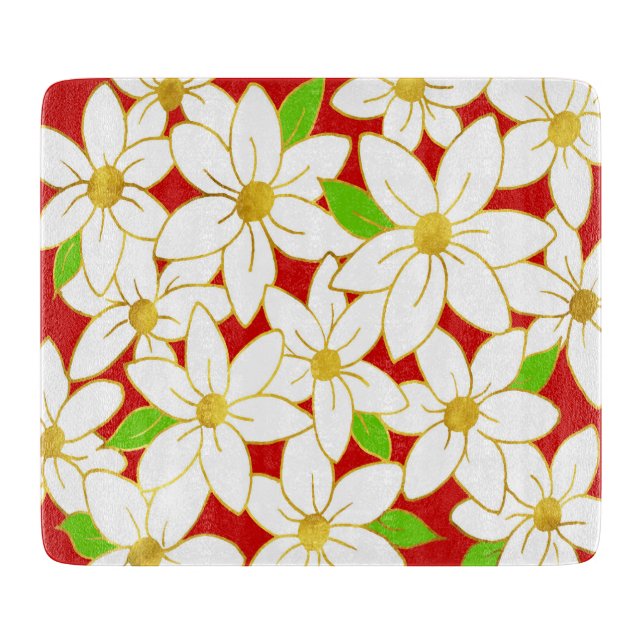 Holiday Flowers Cutting Board (Front)
