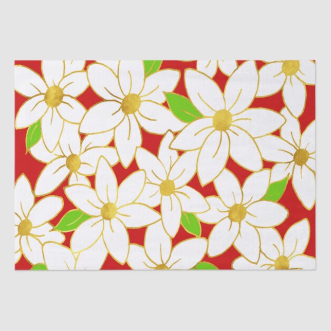 Holiday Flowers Tissue Paper (Front)